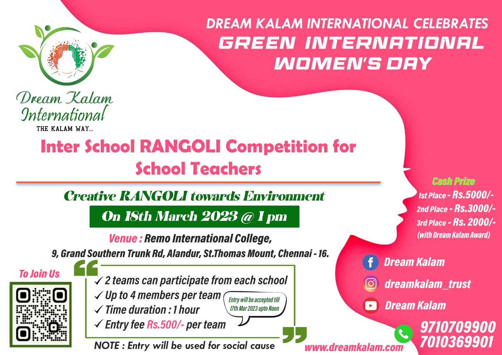 Inter School Rangoli Competition for School Teachers